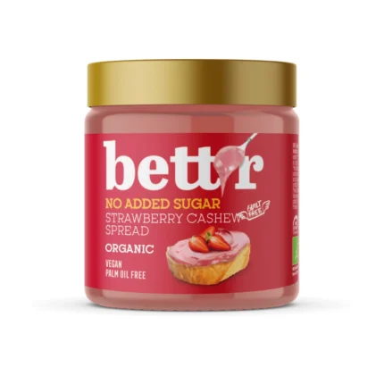 Био Крем за Мазане с Ягоди и Кашу Без Добавена Захар, 250g, Bett'r