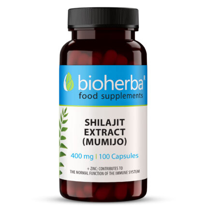 Мумио екстракт – Шилажит, Bioherba, 400 мг, 100 капсули